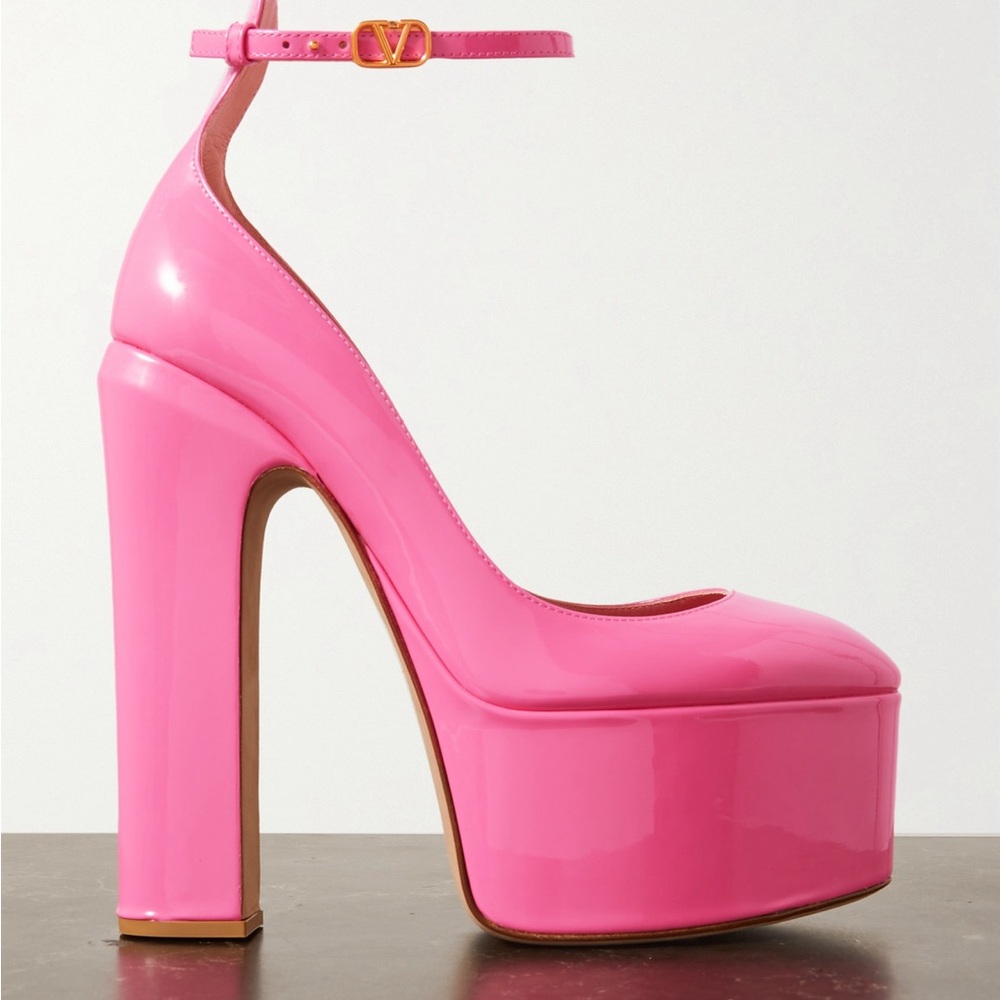 Pink Valentino Garavani Tan-Go Platform Pumps